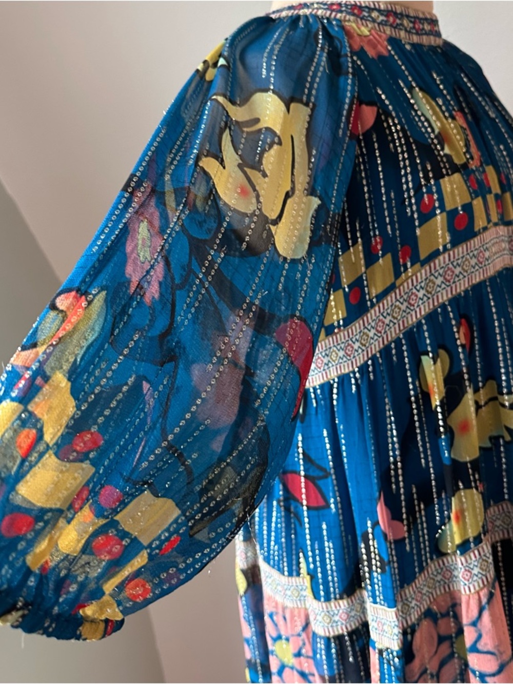 Anthropologie Verb Pallavi Singhee Eulalia Dress Size 6 Boho Art to Wear - Picture 10 of 11